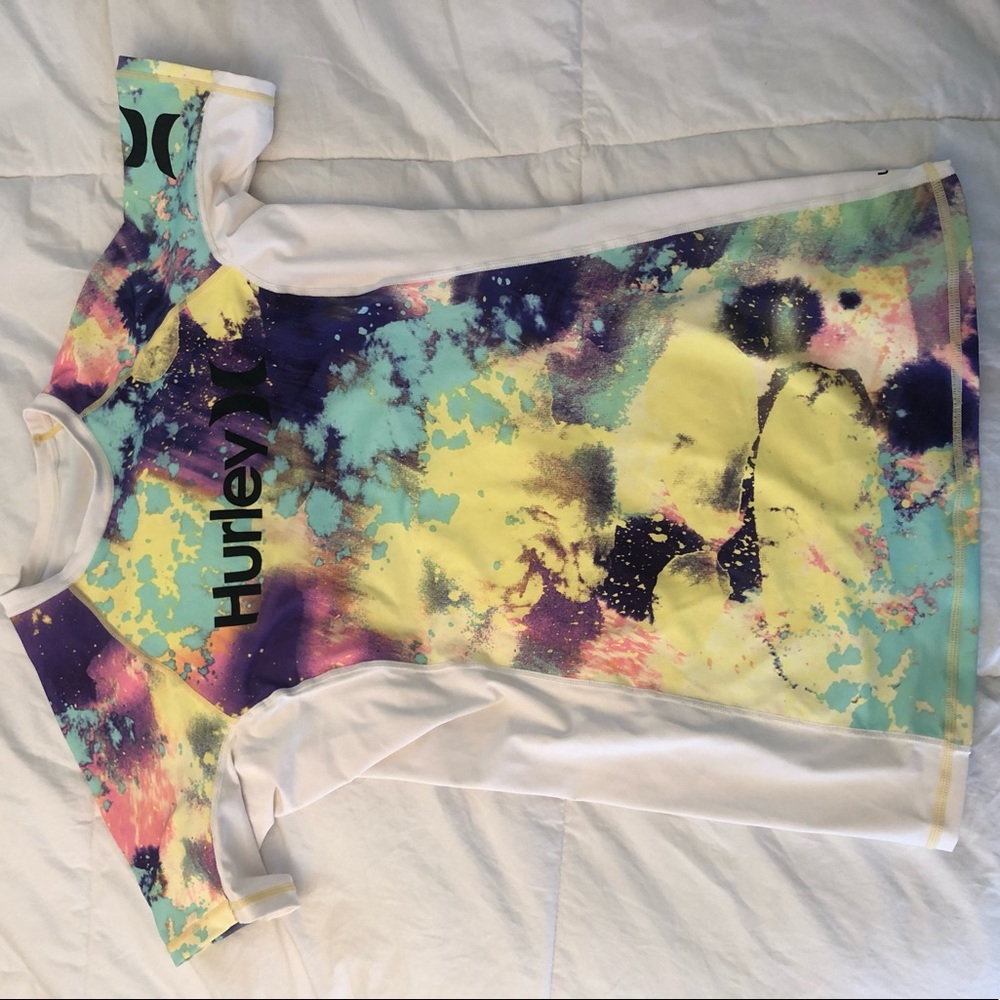 Hurley womens rash guard splatter pattern